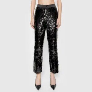 Rebecca Minkoff Black Jane Sequin Ankle Pants Size 4 NWT